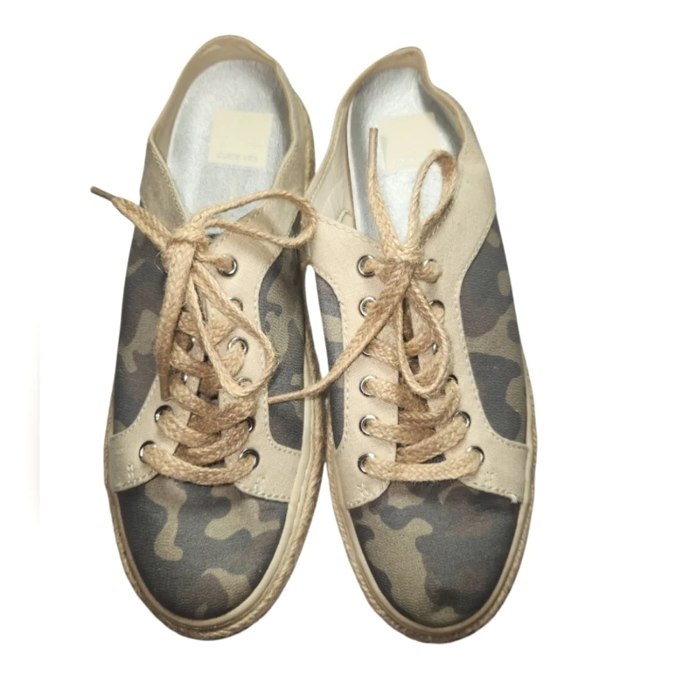 Dolce Vita Camo Slip On Mules Clogs Sneakers Weave Trim ESPADRILLE Size‎ 8.5